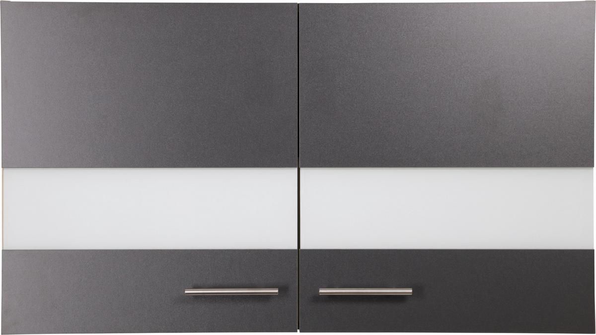 Küchenoberschrank Merle Grau/Eiche Dekor B:100cm - Eichefarben/Grau, Basics, Glas/Holzwerkstoff (100/56,1/34,6cm) - Respekta