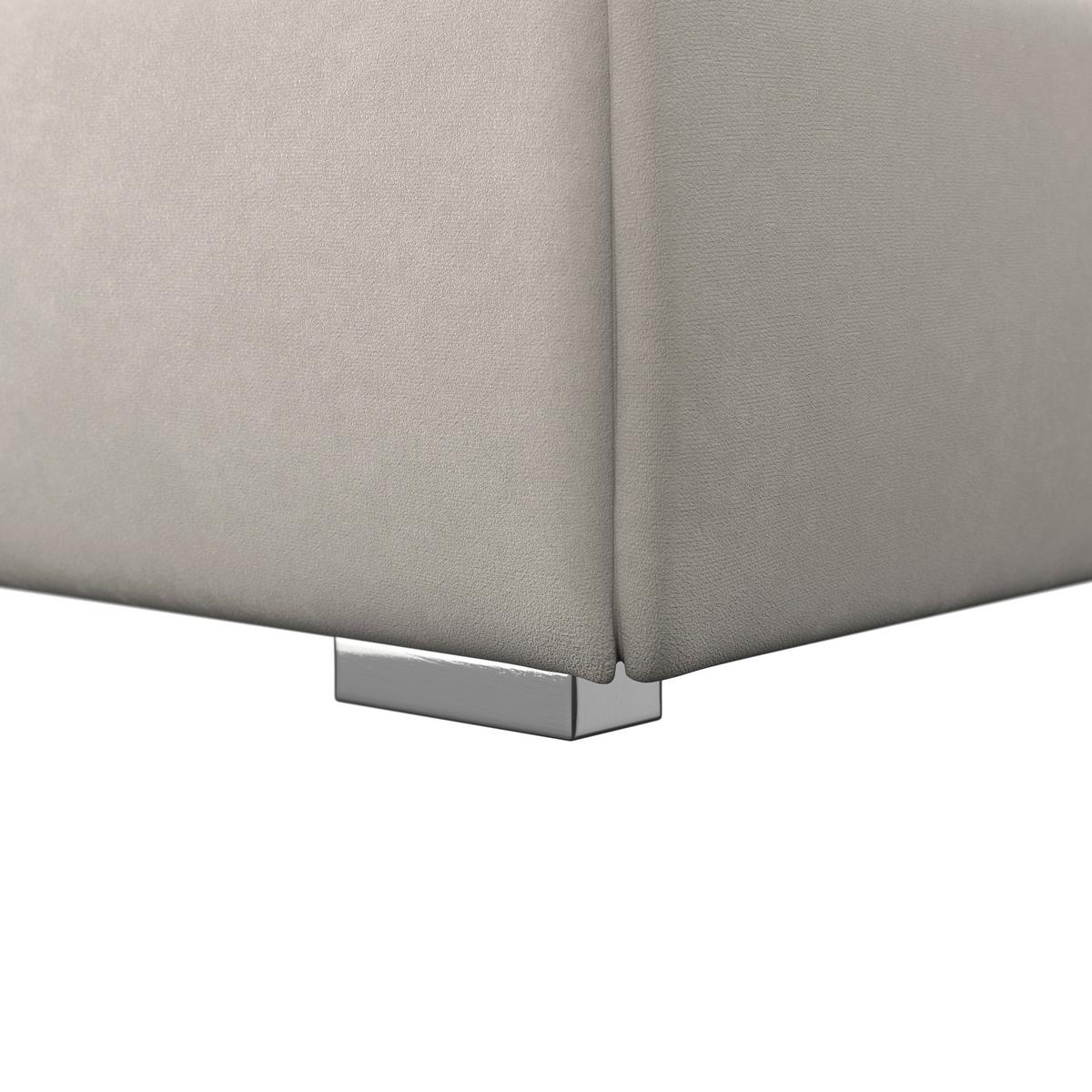 Čalouněná postel SOPHIE 180x200, béžová - barvy stříbra/světle šedá, Moderní, kov/dřevo (180/200cm) - Bessagi Home