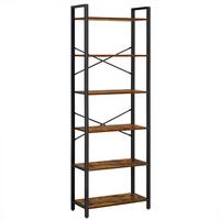 Regal Regal B: 66 cm Braun/Schwarz - Schwarz/Braun, Trend, Holzwerkstoff/Metall (66/186/30cm) - Boxxx
