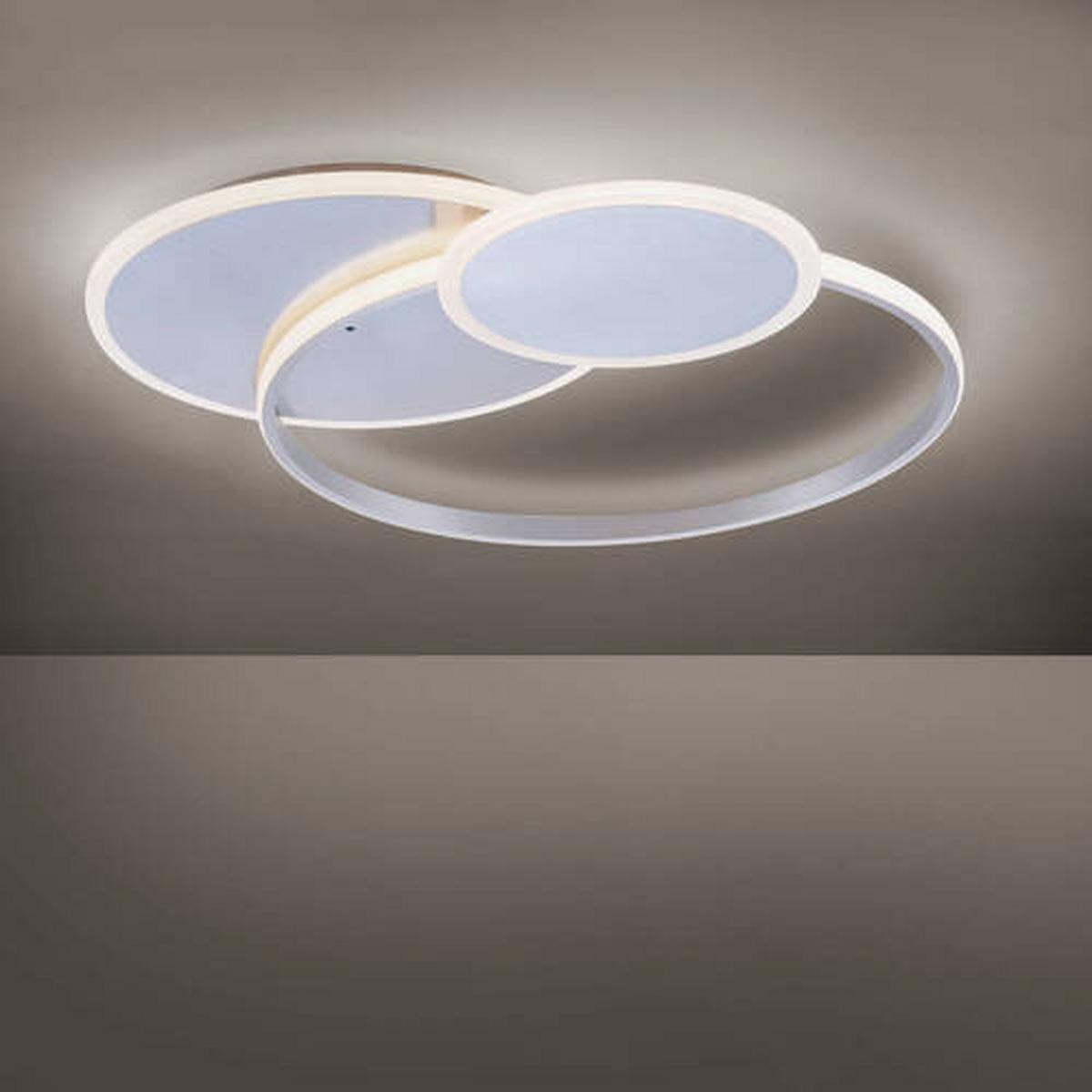 LED-Deckenleuchte Emilio L: 65 cm mit Farbtemperaturwechsler - Silberfarben, Design, Kunststoff/Metall (65/55,5/7cm) - Paul Neuhaus