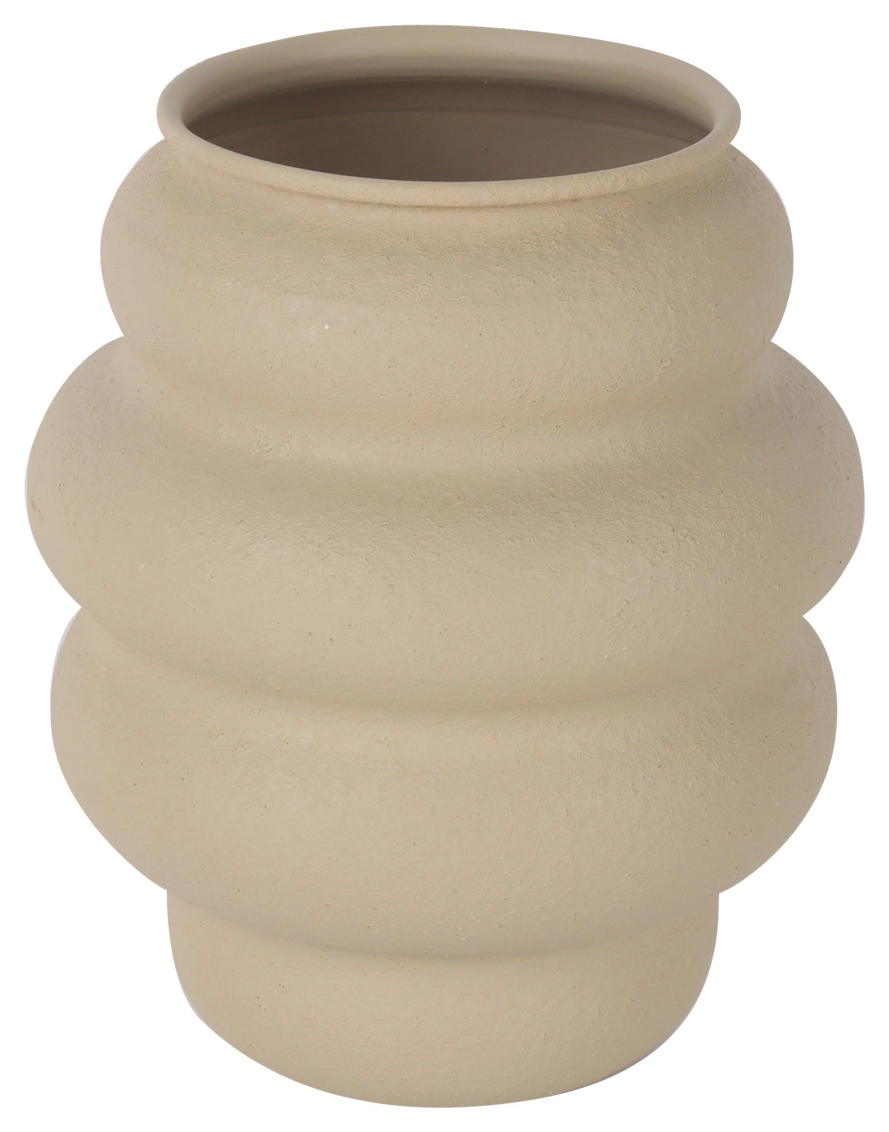 Váza JOLIE - béžová, kov (18,5/22cm) - Mömax