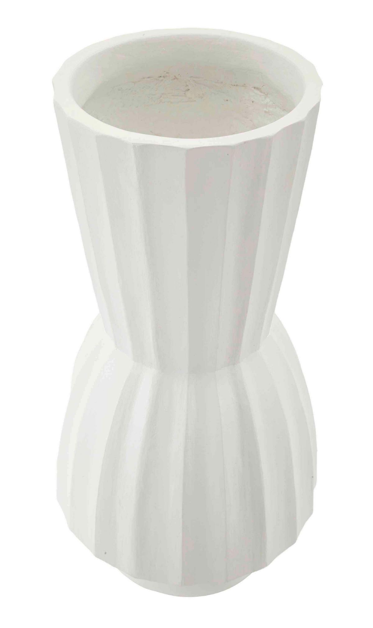 Vase Glint Weiß B: 25 cm - Weiß, Basics, Metall (25/50/25cm)