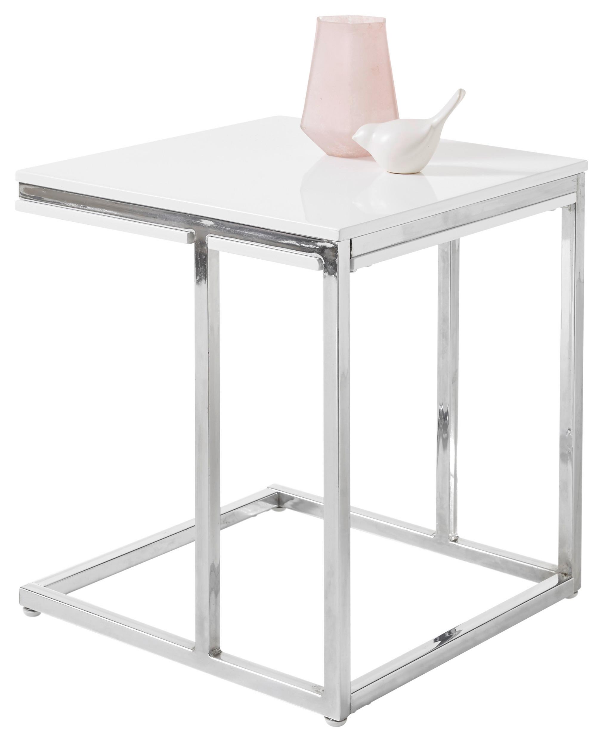 Couchtisch Reno Mini, Weiß/Silberfarben