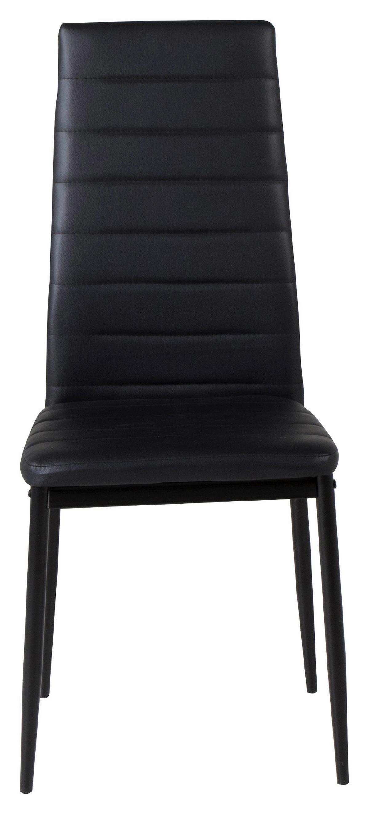Stuhl-Set Slim - Schwarz, Design, Textil/Metall (42/98/48cm) - Livetastic