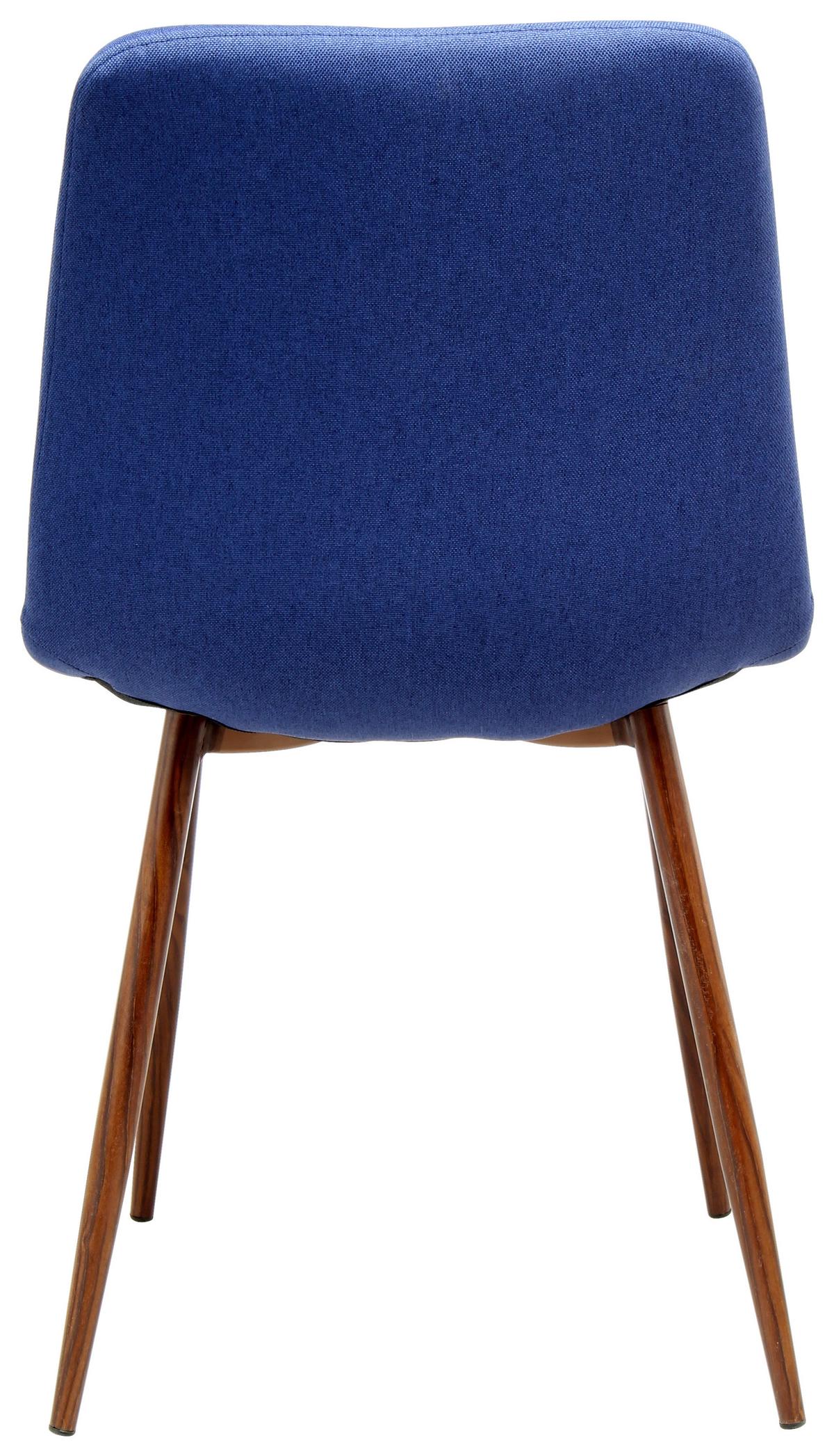 Stuhl-set Maggie 100 Blau - Blau/Braun, Design, Textil/Metall (46.5/84.5/55cm) - Kayoom