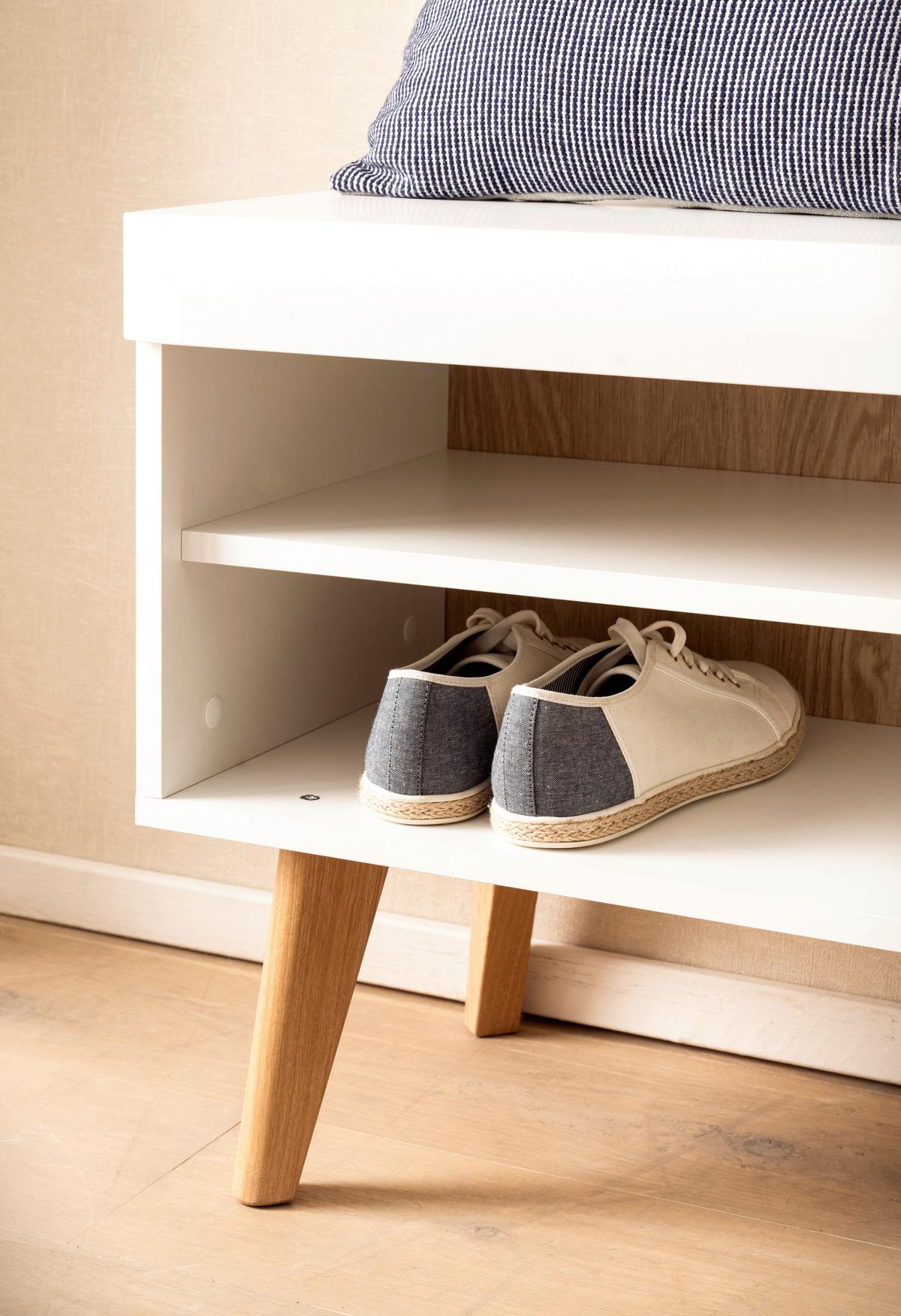 Garderobe Svante Torge Weiß/Eichefarben B: 107 cm - Eichefarben/Weiß, Design, Holzwerkstoff (107/197/34cm) - MID.YOU