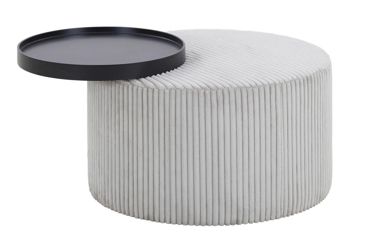 Couchtisch Grau, Schwarz L: 70 Cm - Schwarz/Grau, Design, Holzwerkstoff/Textil (70/70/44cm) - Livetastic