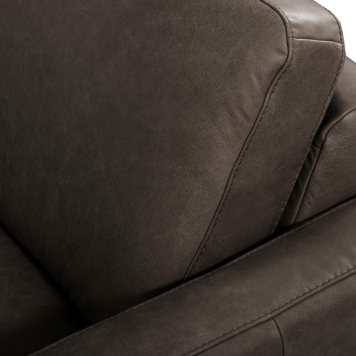 3-Sitzer-Sofa Spring, Fango B: - Fango/Schwarzchrom, Design, Leder (187/85/92cm) - Livetastic