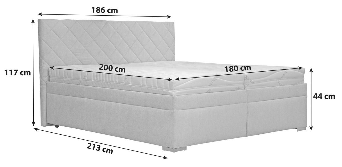 Čalúnená posteľ KLARA 180x200cm,tmavosivá - sivá/tmavosivá, Modern, drevo/textil (180/200cm)