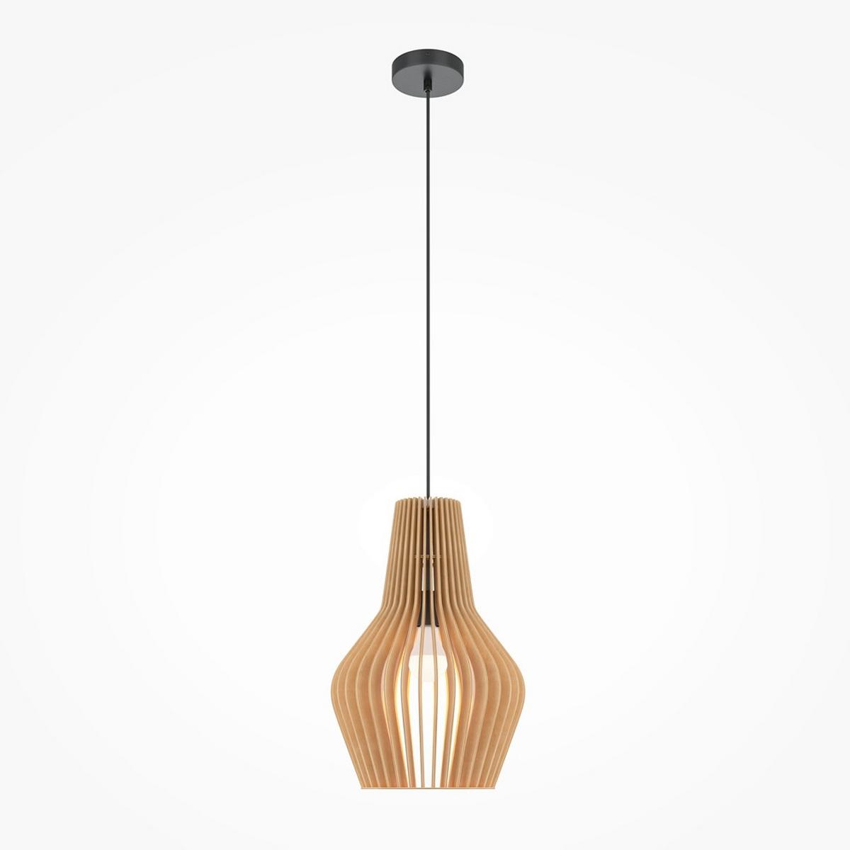 Pendelleuchte Roots - Beige/Schwarz, MODERN, Holz/Metall (30/57,5cm) - MAYTONI