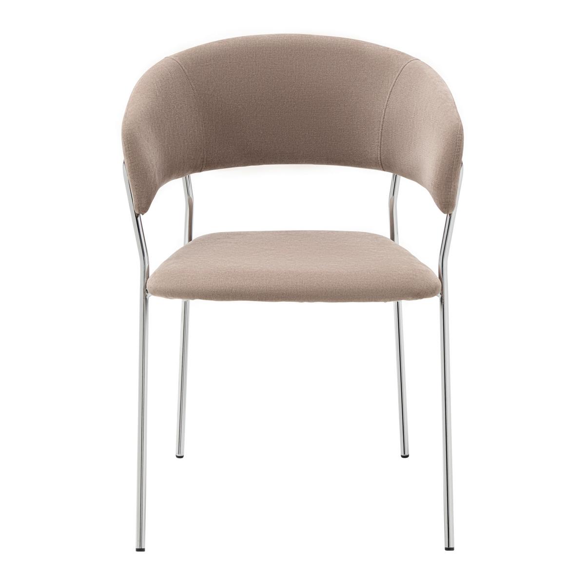 ŽIDLE S PODRUČKAMI ALICE - barvy chromu/hnědá, Design, kov/dřevo (53/80/59cm) - Mömax