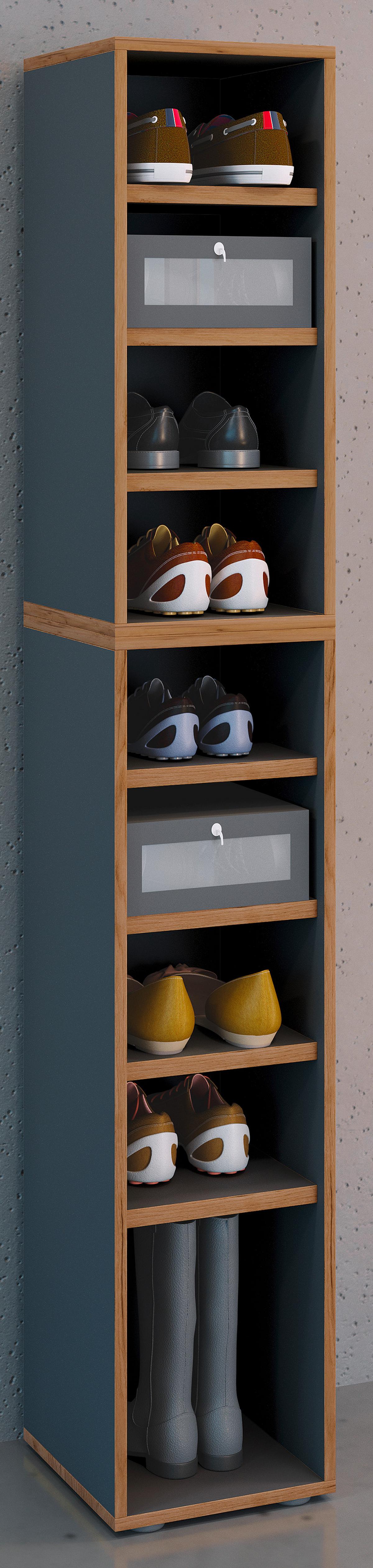 Schuhregal Salia Anthrazit/honigeiche B: 30 Cm - Honigeiche/Anthrazit, Design, Holzwerkstoff (30/183/33cm) - MID.YOU