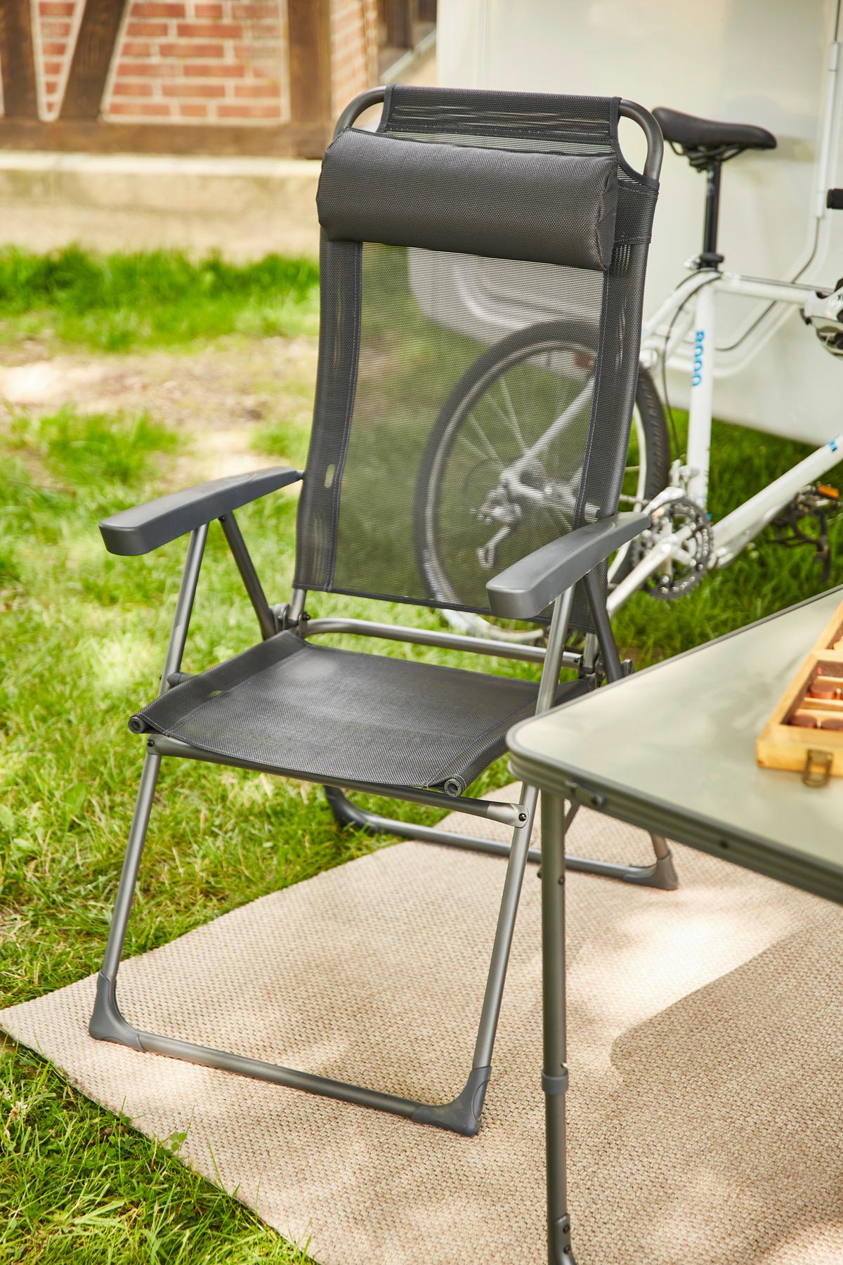 Campingsessel Klappbar mit Armlehnen Comfort - Anthrazit, KONVENTIONELL, Kunststoff/Textil (72/117/59cm) - Siena Garden