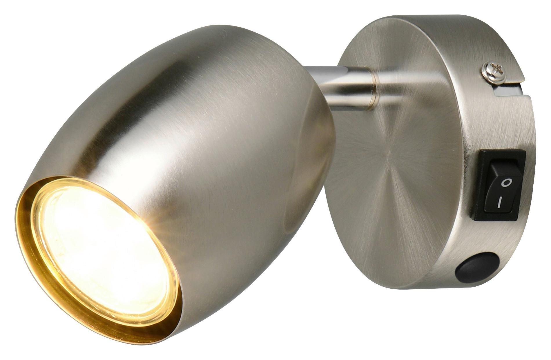 Strahler Greta - Nickelfarben, KONVENTIONELL, Kunststoff/Metall (8/14/9,5cm) - Luca Bessoni
