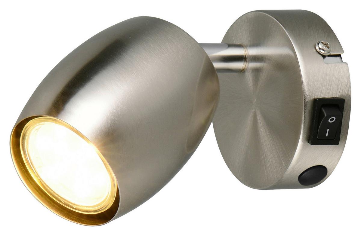 Strahler Greta - Nickelfarben, KONVENTIONELL, Kunststoff/Metall (8/14/9,5cm) - Luca Bessoni