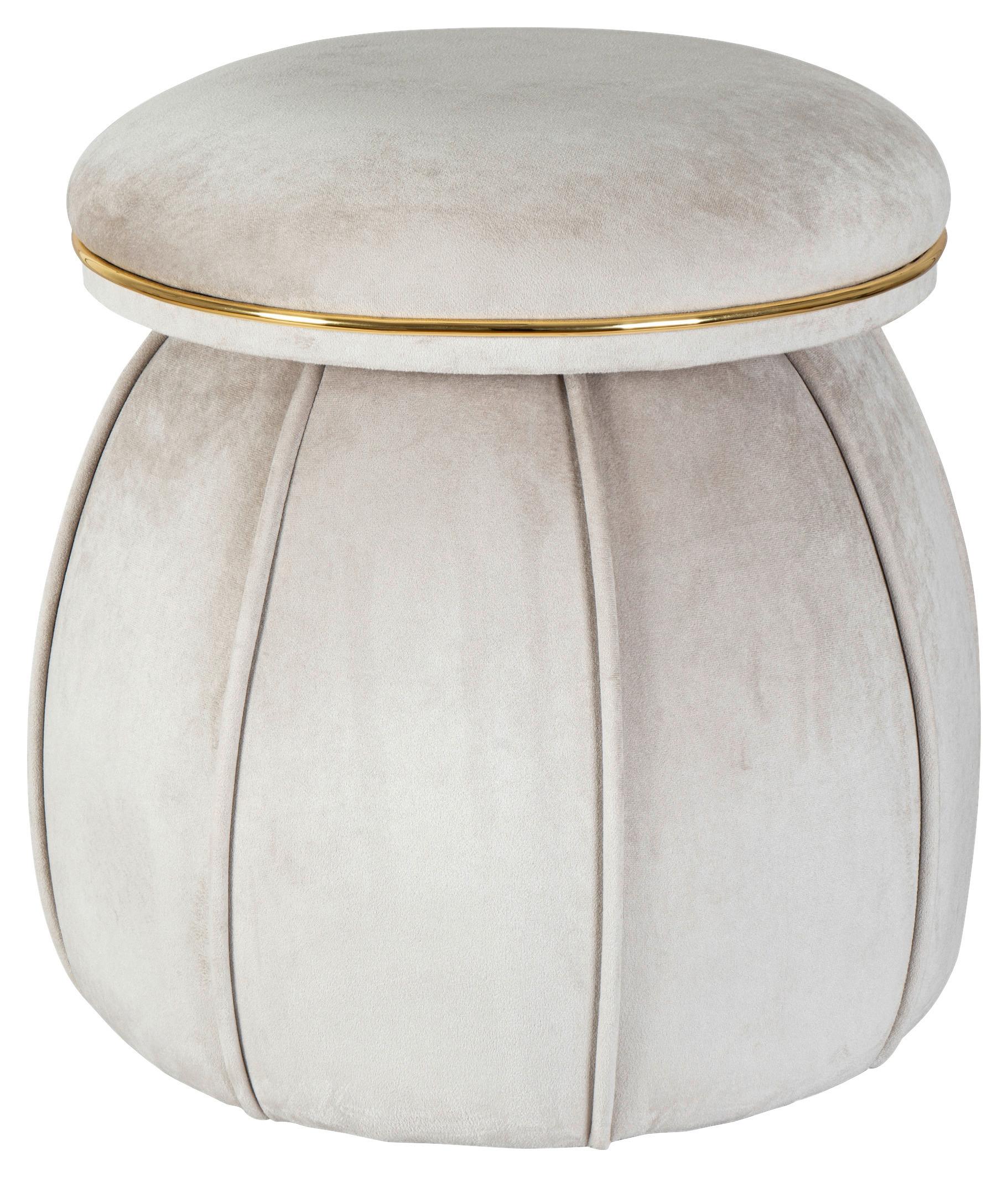 Hocker Corin 125 Goldfarben/taupe D: 51,5 Cm - Taupe/Goldfarben, Design, Textil (51,5cm) - Kayoom