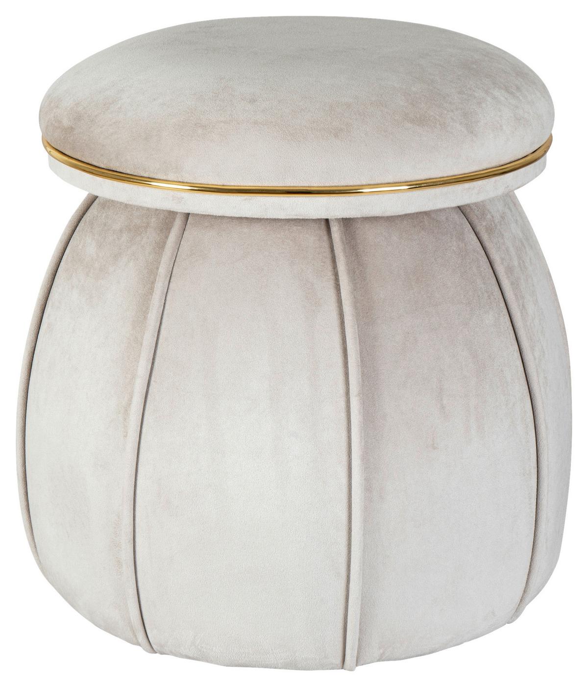 Hocker Corin 125 Goldfarben/Taupe D: 51,5 cm - Taupe/Goldfarben, Design, Textil (51,5/55cm) - Kayoom