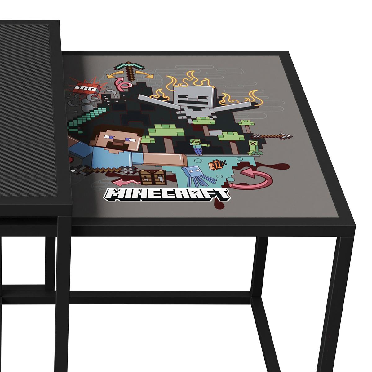 Beistelltischset Minecraft - Schwarz, MODERN, Holzwerkstoff/Metall (45/48/45cm) - Minecraft