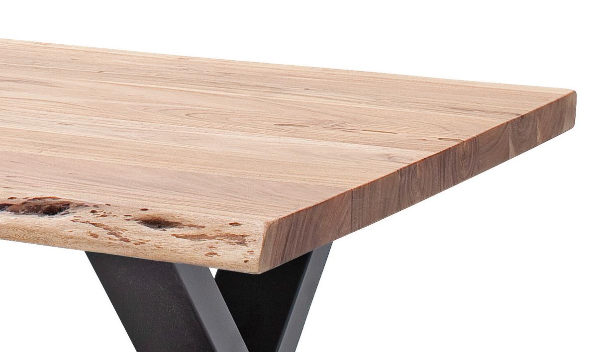 Couchtisch Holz Massiv Cartagena Akazie/Anthrazit - Anthrazit/Akaziefarben, MODERN, Holz/Metall (110/45/70cm)
