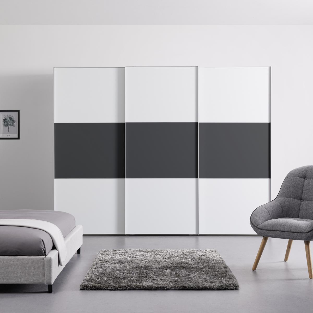 Schwebetürenschrank 280cm Includo, Weiß/anthrazit - Anthrazit/Weiß, Design (280/222/68cm) - MID.YOU