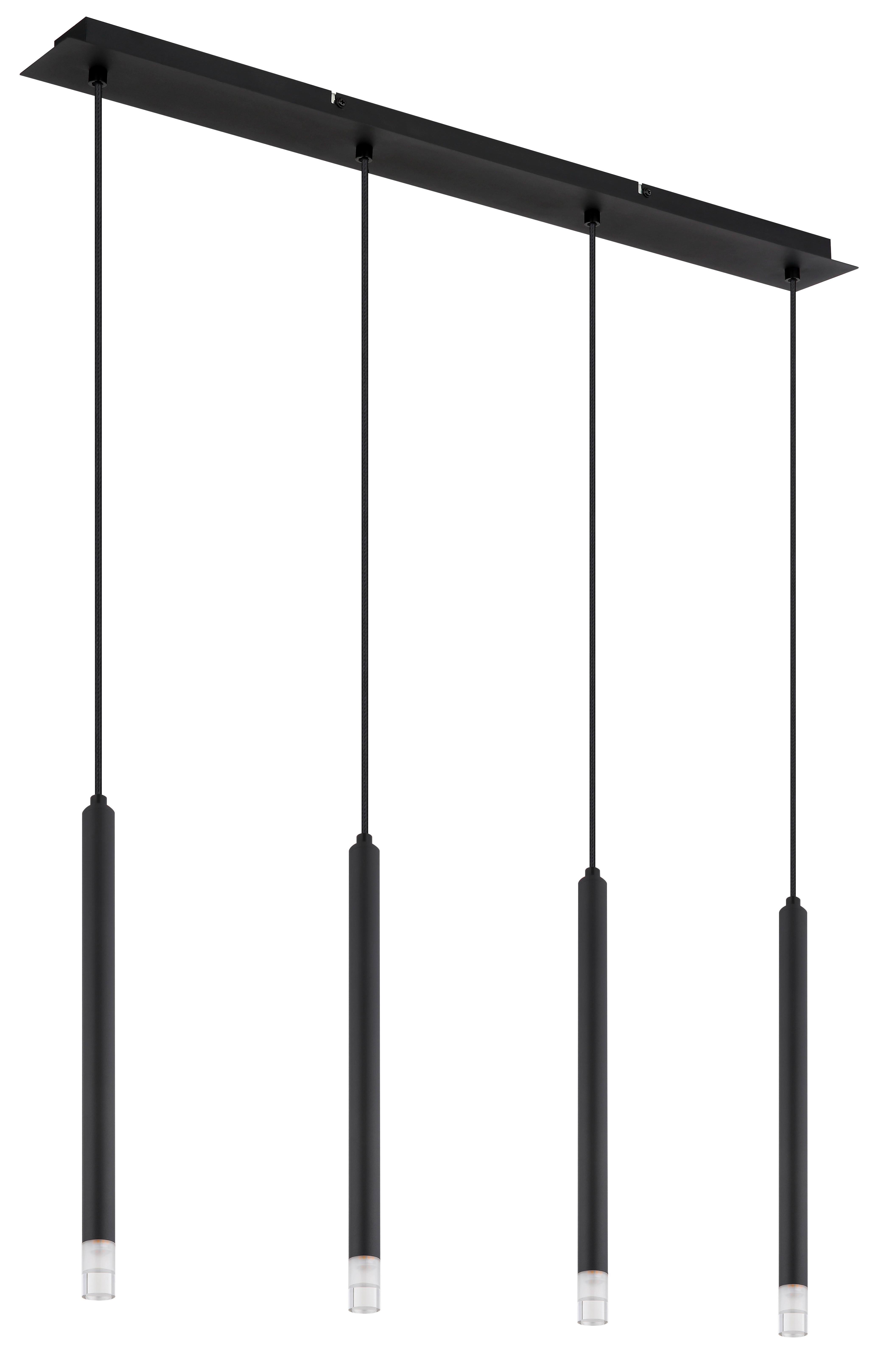 Függőlámpa 15629-4 - fekete/átlátszó, Design, műanyag/textil (76/8/120cm) - Globo