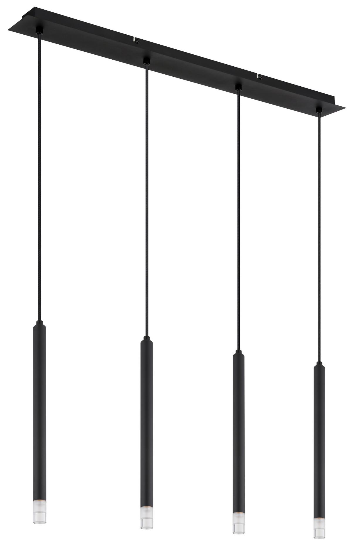 Függőlámpa 15629-4 - fekete/átlátszó, Design, műanyag/textil (76/8/120cm) - Globo