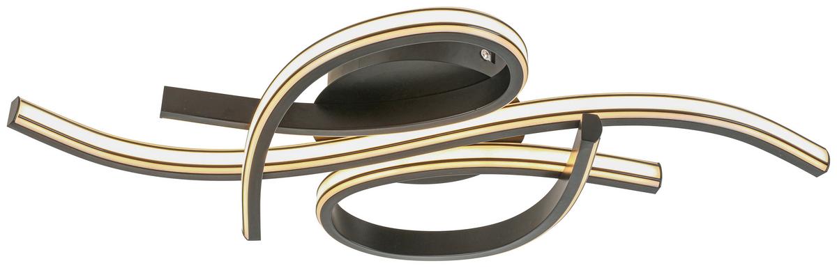 Led-deckenleuchte Kalista - Schwarz, MODERN, Kunststoff/Metall (52/25/8,6cm) - Luca Bessoni