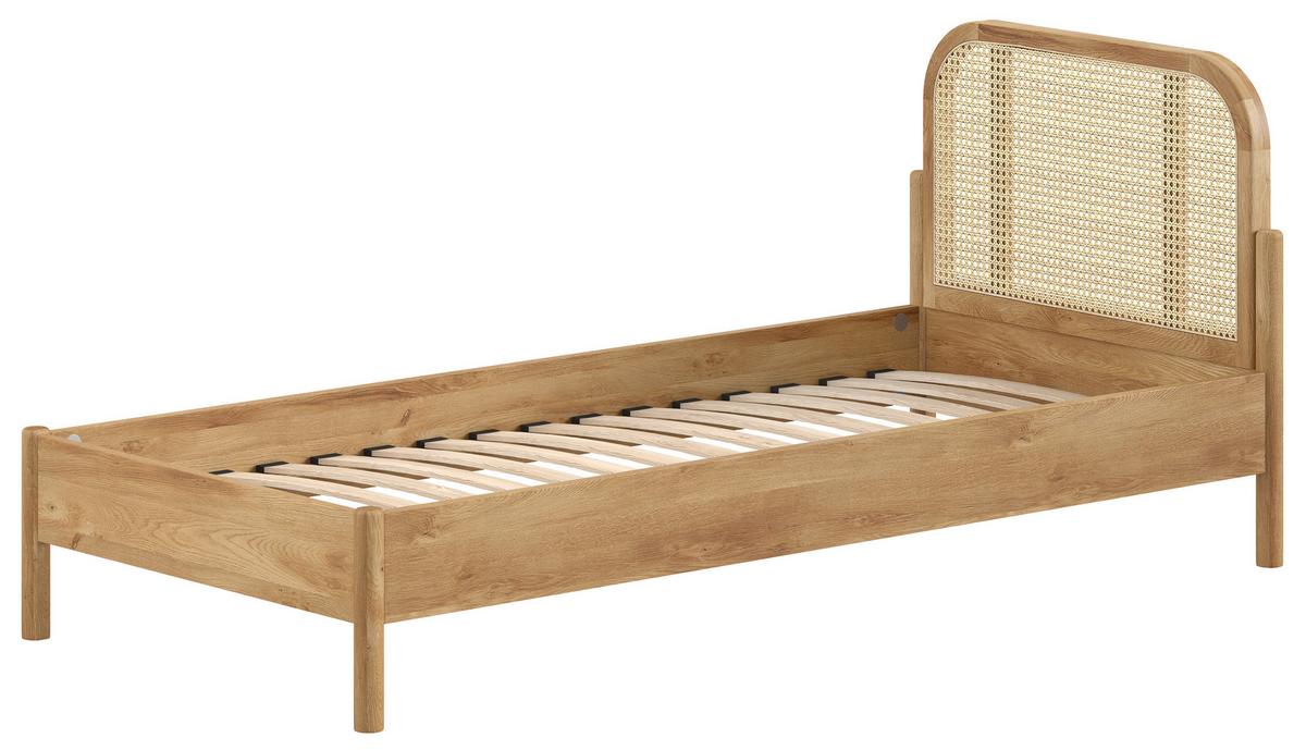 BETT Olive Eichefarben 90x200cm - Eichefarben, MODERN, Holz/Holzwerkstoff (90/200cm) - Vipack