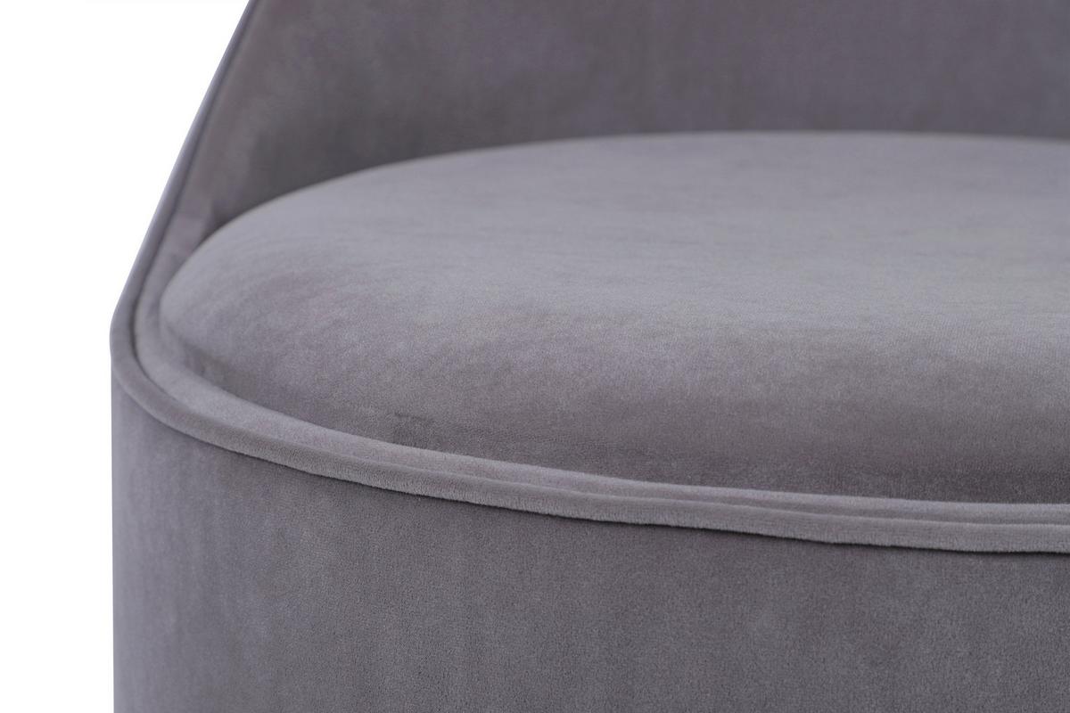 Drehhocker Viktor 125 Grau D: 52 Cm - Goldfarben/Grau, Design, Textil/Metall (52/68cm) - Kayoom