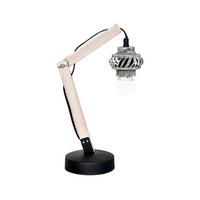 Tischlampe Rossa Grau/ Braun/Schwarz - Hellbraun/Schwarz, Trend, Holz/Metall (16/13/38,5cm) - Kayoom