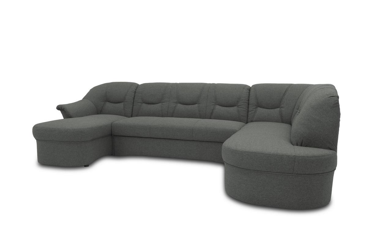 Wohnlandschaft Sarafina Dunkelgrau - Dunkelgrau/Schwarz, KONVENTIONELL, Textil (146/295/180cm) - MID.YOU