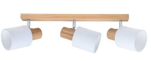 Strahler Treehouse 3-Flammig L: 52 cm - Eichefarben/Weiß, Basics, Holz/Textil (52/21/5cm)