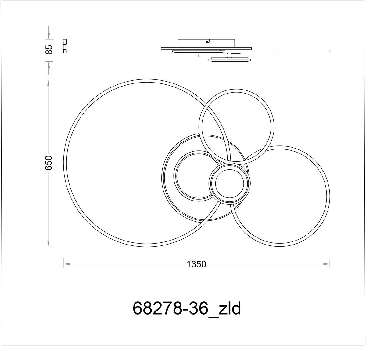 LED-DECKENLEUCHTE Memory-Funktion - Silberfarben/Opal, Design, Kunststoff/Metall (103,5/65/8,5cm) - Globo