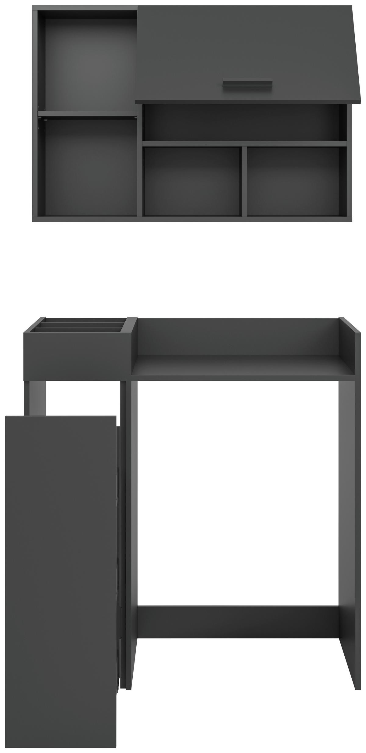 Waschmaschinenschrank Free Anthrazit B: 95cm - Anthrazit/Schwarz, Basics, Holzwerkstoff (95/195/60cm) - MID.YOU