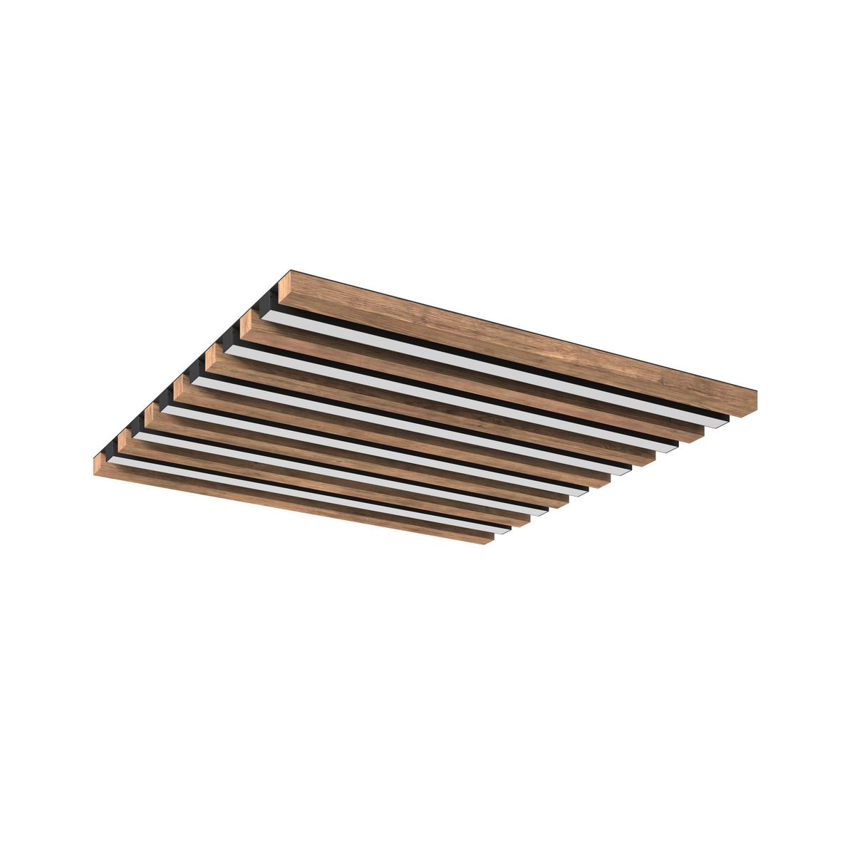 Led Mennyezeti Lámpa 67347d2 Hayden - sötétbarna/fekete, Natur, műanyag/faalapú anyag (45/45/5cm) - Globo