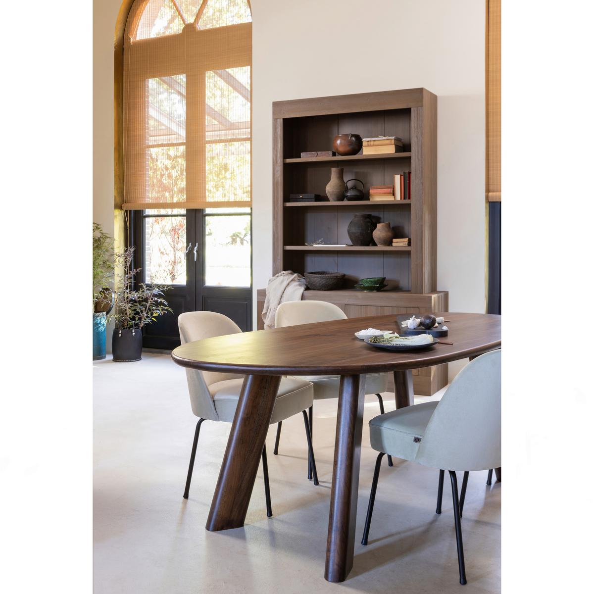 ESSTISCH Roundly Walnussfarben L: 200cm - Walnussfarben, MODERN, Holz (200/100/76cm) - Livetastic