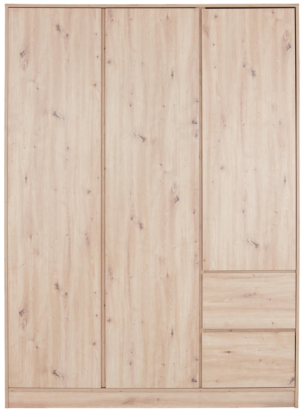 Kleiderschrank Basit - Eiche Artisan, KONVENTIONELL, Holzwerkstoff (146,8/205,5/56,6cm)