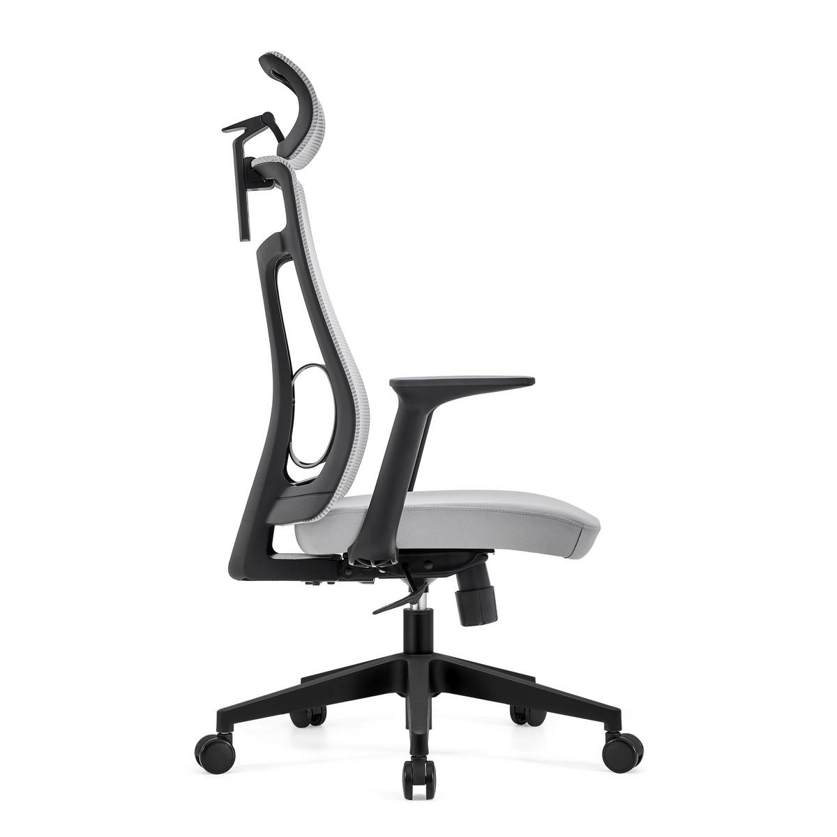 Chefsessel Davos Armstützen Grau Bis 120 Kg - Schwarz/Grau, MODERN, Kunststoff/Textil (62/115-125/68cm)