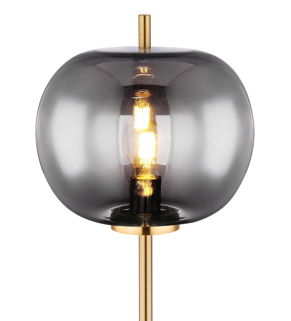 Stehlampe Blacky Messingfarben Mit Schalter - Messingfarben, Design, Glas/Metall (30/160cm) - Globo