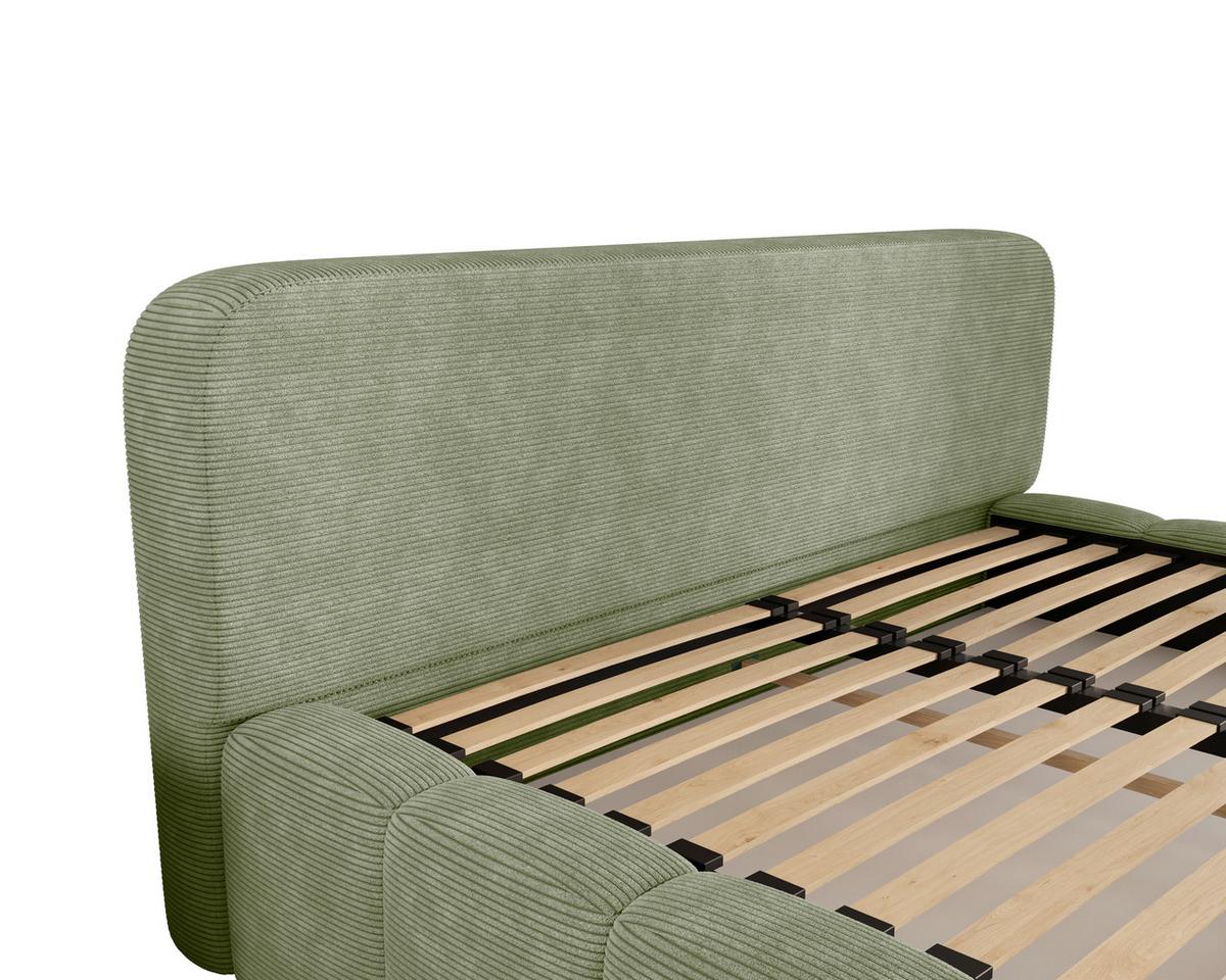 Polsterbett Deli 120 Mint LF: 120x200cm - Schwarz/Mintgrün, MODERN, Textil/Metall (120/200cm) - MID.YOU
