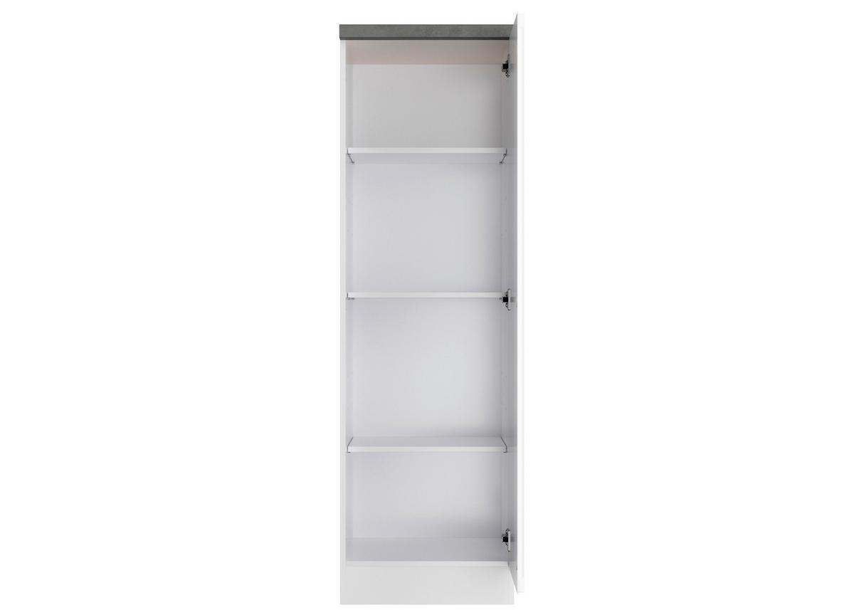 Apothekenschrank Monza B: 50 cm Weiß/Grau 3 Ablagen - Weiß Hochglanz/Weiß, LIFESTYLE, Holzwerkstoff (50/166/60cm) - Held
