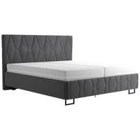 Čalouněná postel ATESSA 160x200 cm, antracitová - antracitová, Moderní, dřevo/textil (160/200cm)