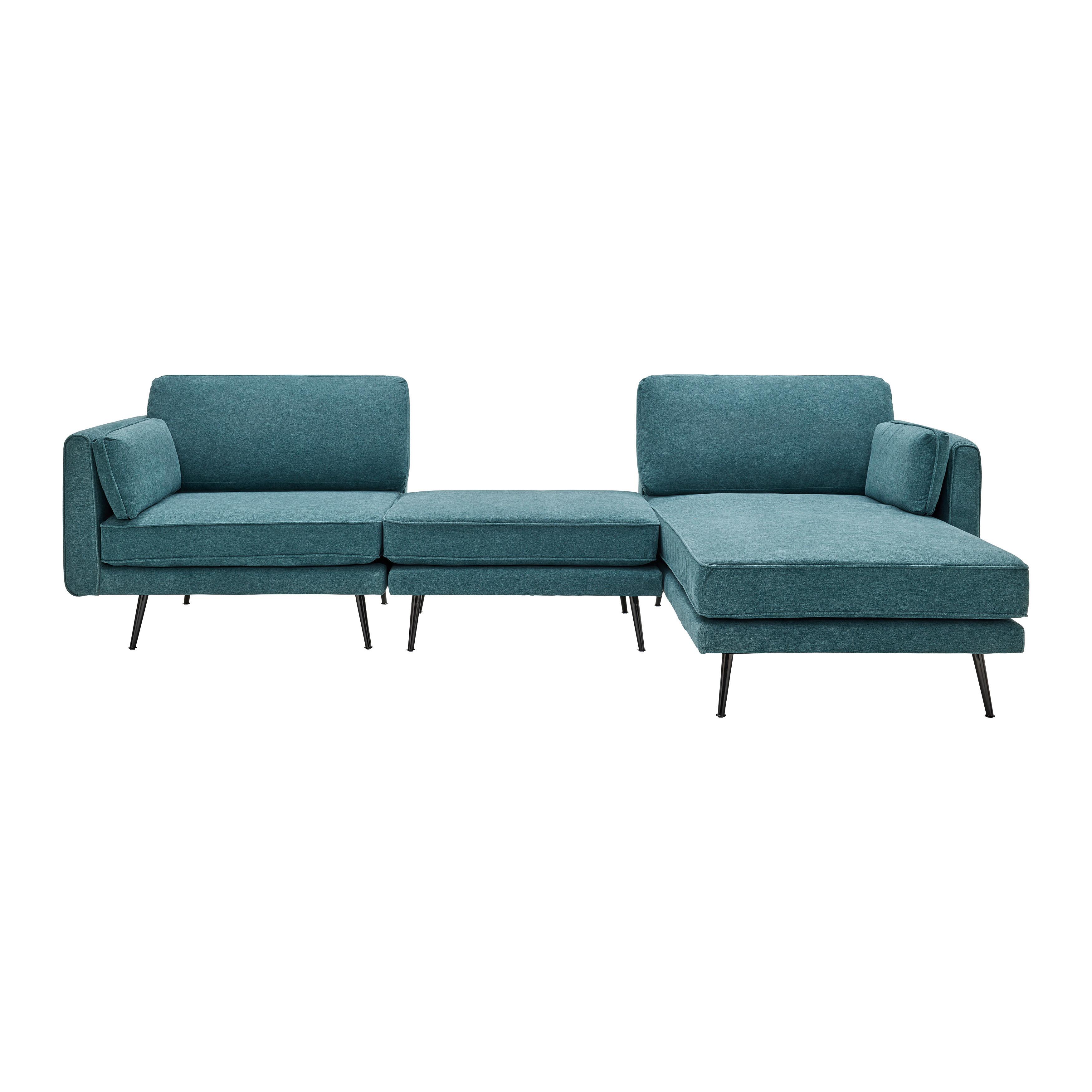 Sedací Souprava Dunja Zelená - šedá/zelená, Moderní, kov/dřevo (205/89/161cm) - P & B