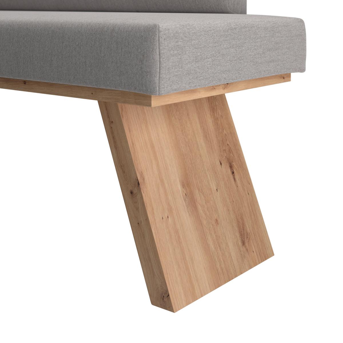 Eckbank Emma Ii Webstoff Hellgrau, B: 140 Cm - Eichefarben/Hellgrau, KONVENTIONELL, Holzwerkstoff/Textil (140/160cm)