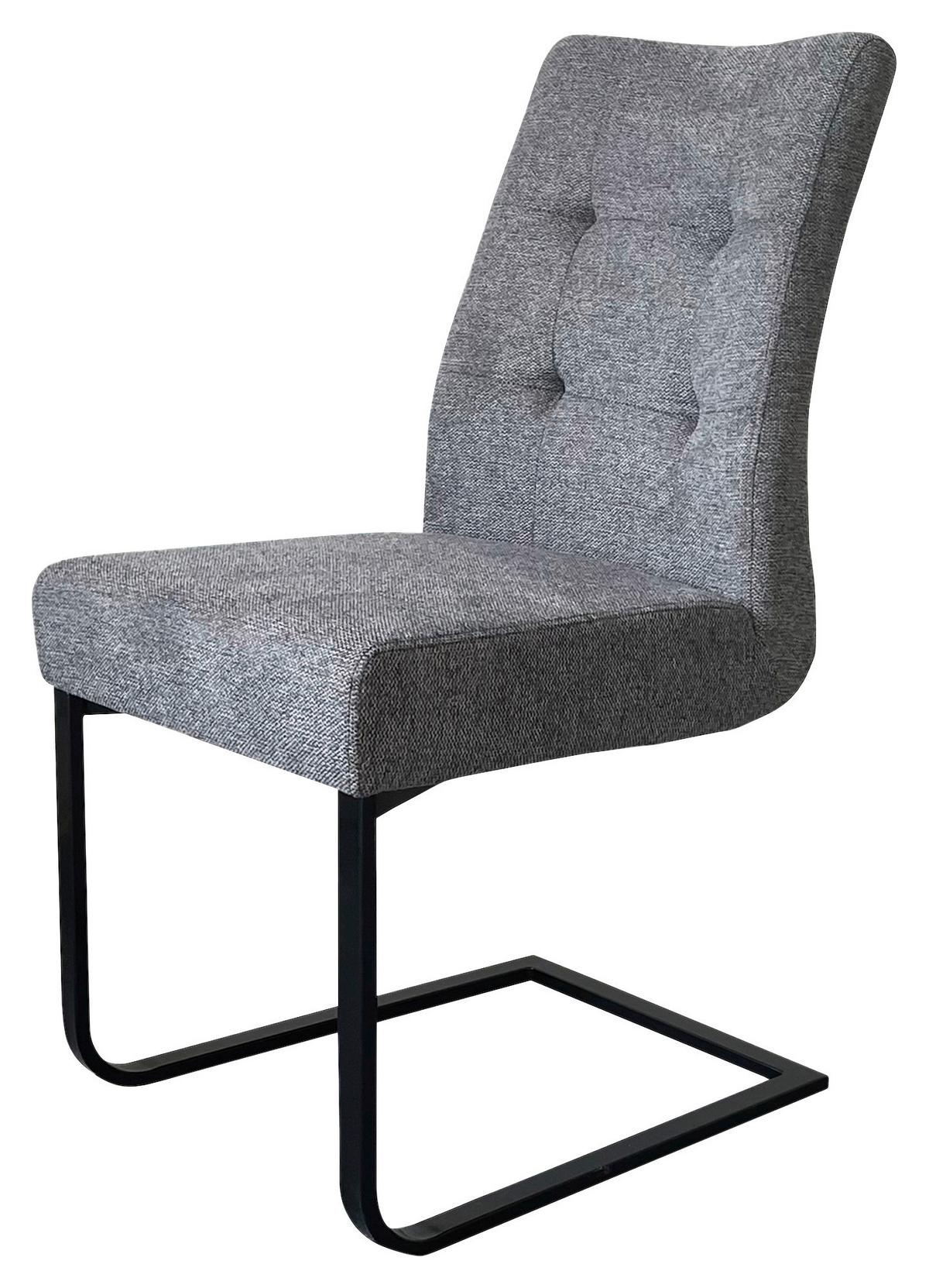 Schwingstuhl-Set Marlen XXL Dunkelgrau/Schwarz B: 47 cm - Dunkelgrau/Schwarz, LIFESTYLE, Textil/Metall (47/96/62cm) - MID.YOU