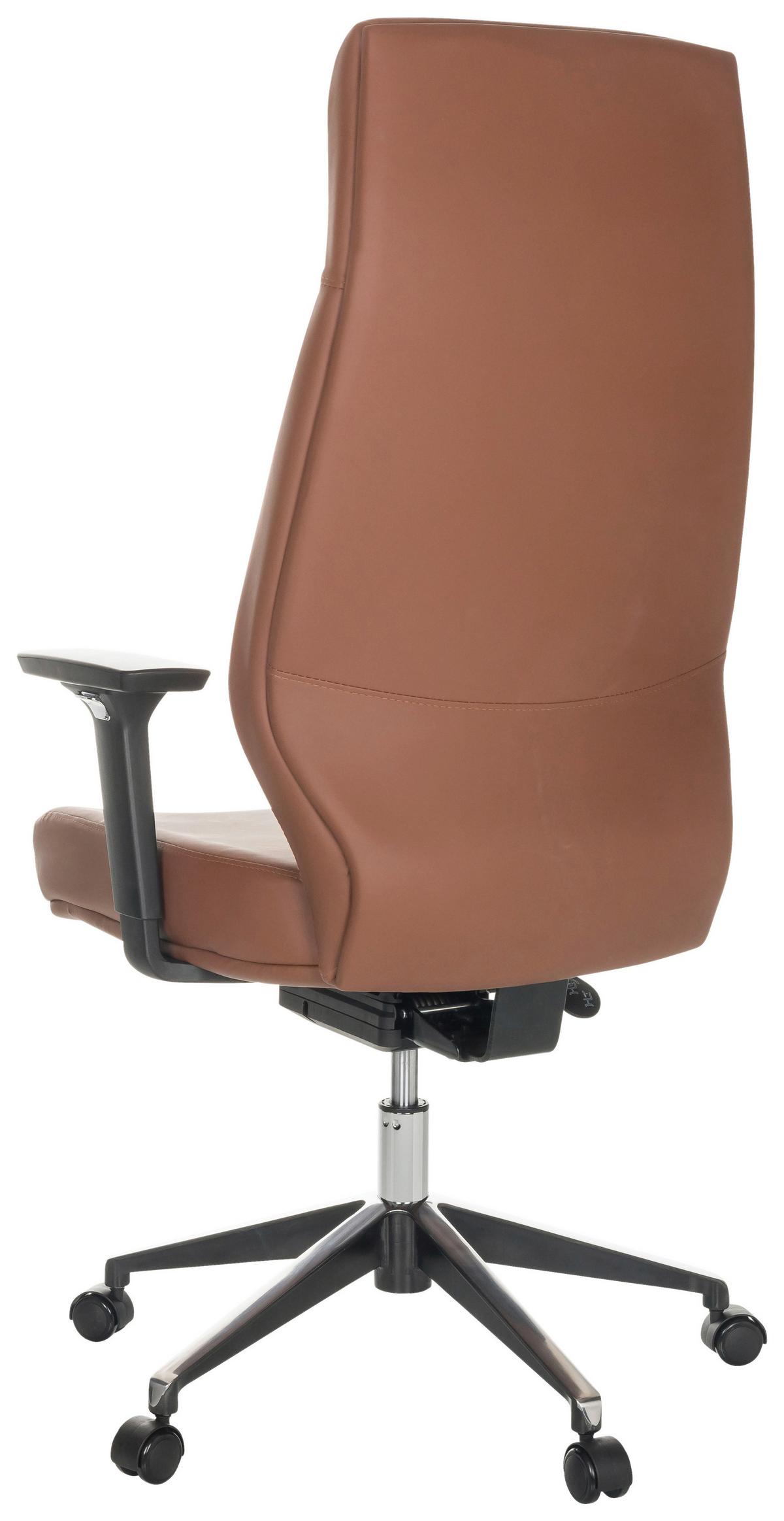 Drehstuhl Vitoro Eco - Schwarz/Braun, Basics, Leder/Kunststoff (68/123-130/68cm) - MID.YOU