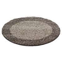 Hochflor Teppich Taupe Life Rund Ø 160 cm - Taupe, KONVENTIONELL, Textil (160cm) - Novel