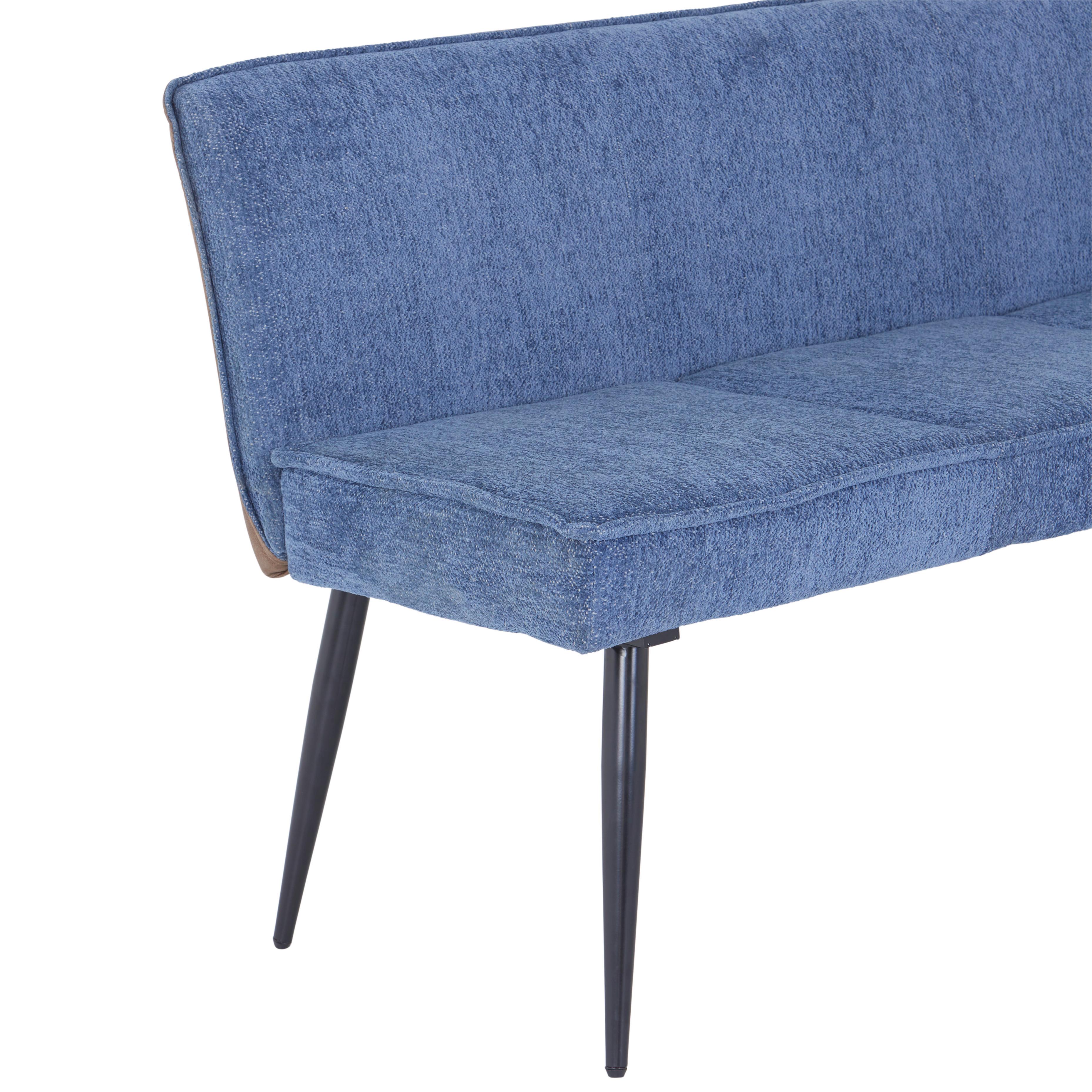 Eckbank Cory - Blau/Schwarz, MODERN, Textil/Metall (154/194cm) - MID.YOU