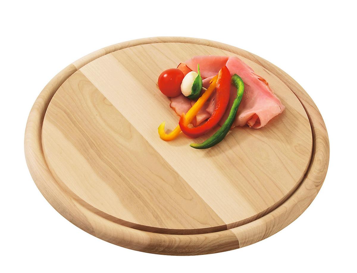 Schneidebrett Rund Aus Holz Björn D: 30 Cm M. Saftrille - Braun, KONVENTIONELL, Holz (30cm) - James Wood