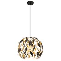 Hängeleuchte Mika Klar Schwarz Goldfarben D:40cm - Klar/Goldfarben, Basics, Kunststoff/Metall (40/150cm) - Globo